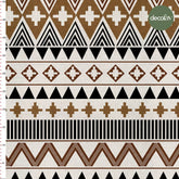 Digitally Printed Fabric with Ethnic Hand-Drawn Kilim Pattern